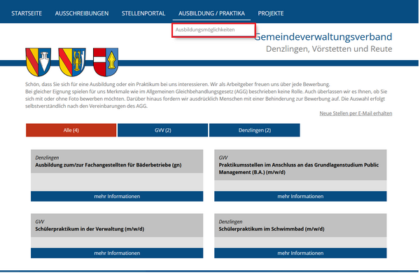 Men� - Ausbildung / Praktika