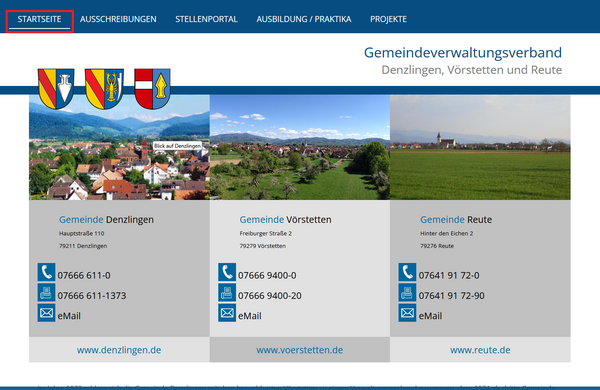 Startseite von Gemeindeverwaltungsverband Denzlingen, V�rstetten und Reute