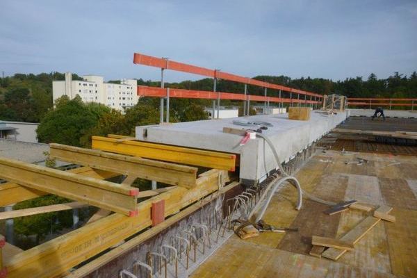 Ansicht Fertigteile Dachberstand im Rohbau