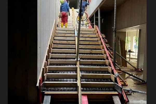 Innentreppe eingeschalt  kurz vor dem betonieren