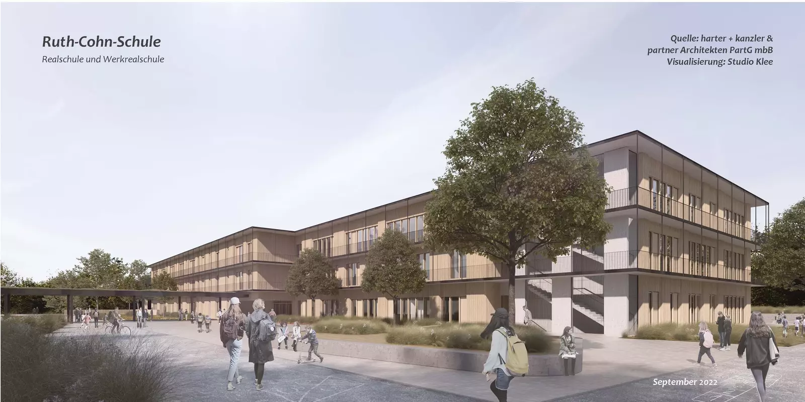 Das projizierte neue Gebäude der Ruth-Cohn-Schule Das projizierte neue Gebäude der Ruth-Cohn-Schule